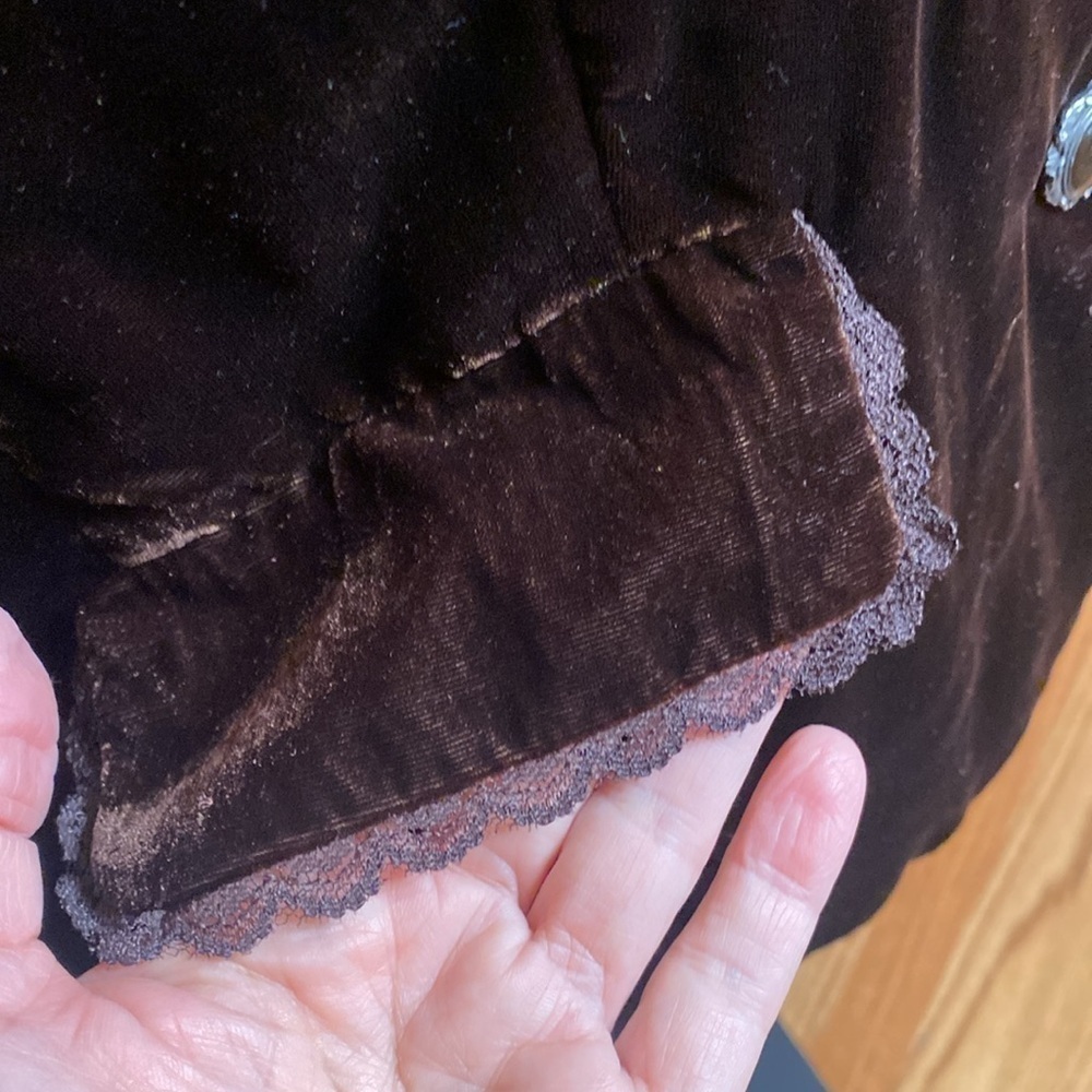 Dialogue Chocolate cocoa mocha Brown Velvet blazer Jacket Sz S - Picture 8 of 11